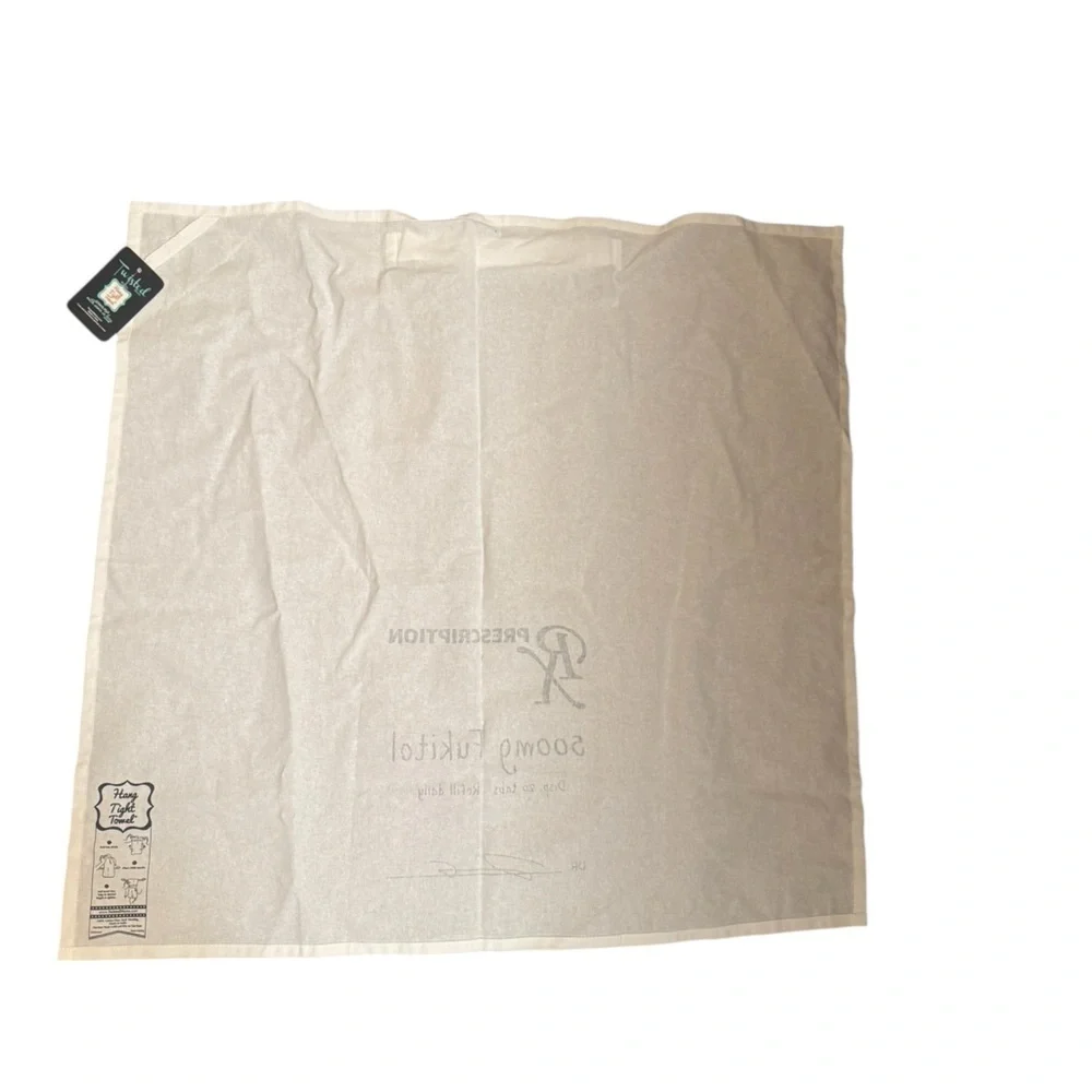 NEW! FUKITOL Rx Prescription, 500 MG Flour Sack Tea Towel White Black Funny Gag